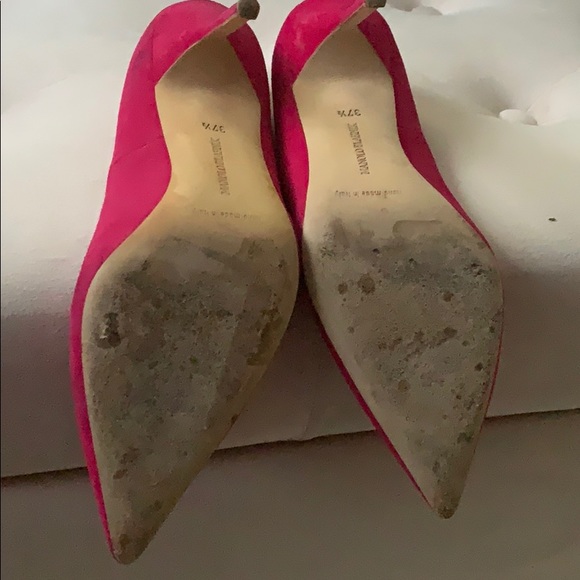Manolo Blahnik - Hot Pink Heels (Suede Size 7.5) - Picture 11 of 14